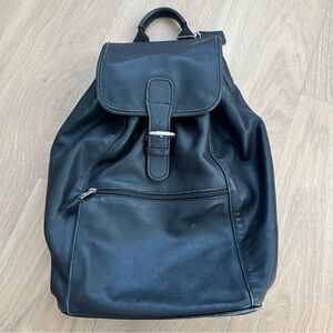 Coach Drawstring Bucket Bag Black Backpack Leather Vintage Tote Daypack Travel